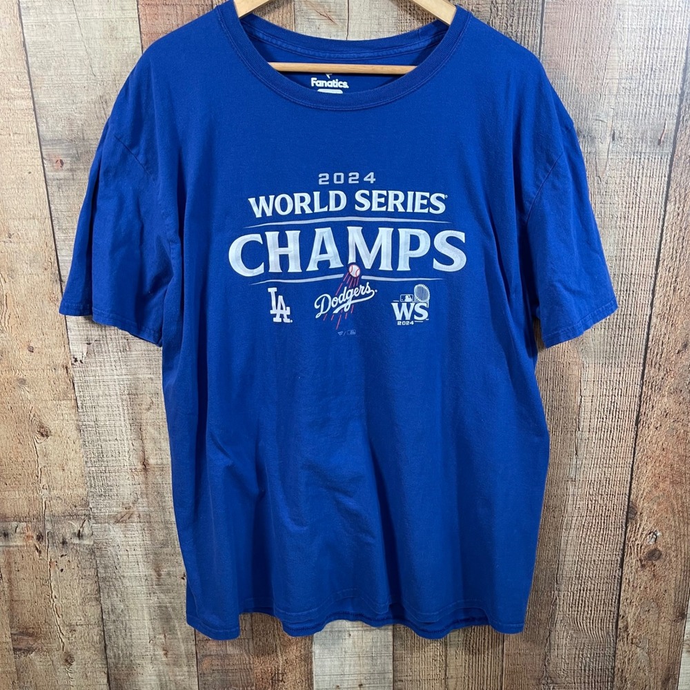 Fanatics LA Dodgers 2024 World Series Champs Blue Graphic T-Shirt Baseball 2XL